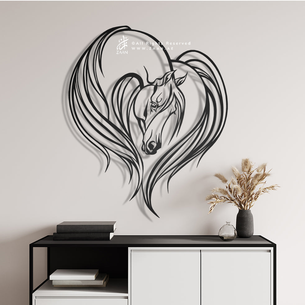 Horse Wall Art لوحة الخيل - Premium ( Metal ) ( HZN036 )