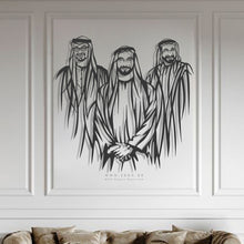 Load image into Gallery viewer, Sheikh Zayed, Sheikh Mohammed & Sheikh Sultan الشيخ زايد والشيخ محمد والشيح سلطان - Premium ( Metal ) 2024 (Copy)