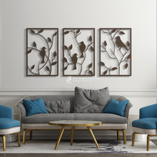 Load image into Gallery viewer, Birds Wall Art - Basic / Premium ( 3pc Set ) ( BRZN01 )