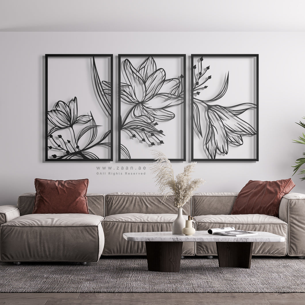 Flower Metal Wall Art - Premium ( FWZN02 )