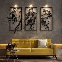 Load image into Gallery viewer, Horses Wall Art لوحة الخيول - Premium ( 3pc Set ) ( HZN02 )