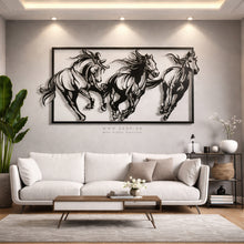Load image into Gallery viewer, Horses Wall Art لوحة الخيول - Premium ( HZN04 )