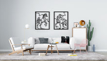Load image into Gallery viewer, Horses Wall Art لوحة الخيول - Premium ( Metal ) ( 2pc Set ) ( HZN01 )