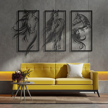 Load image into Gallery viewer, Horses Wall Art لوحة الخيول - Basic / Premium ( 3pc Set ) ( HZN02 )

