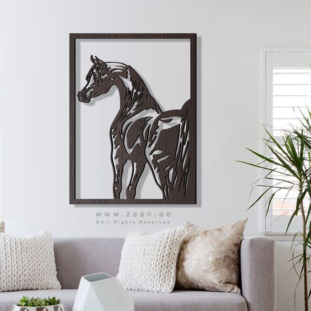 Horse Wall Art لوحة الخيل - Basic ( Wood & Acrylic ) ( HZN05 )