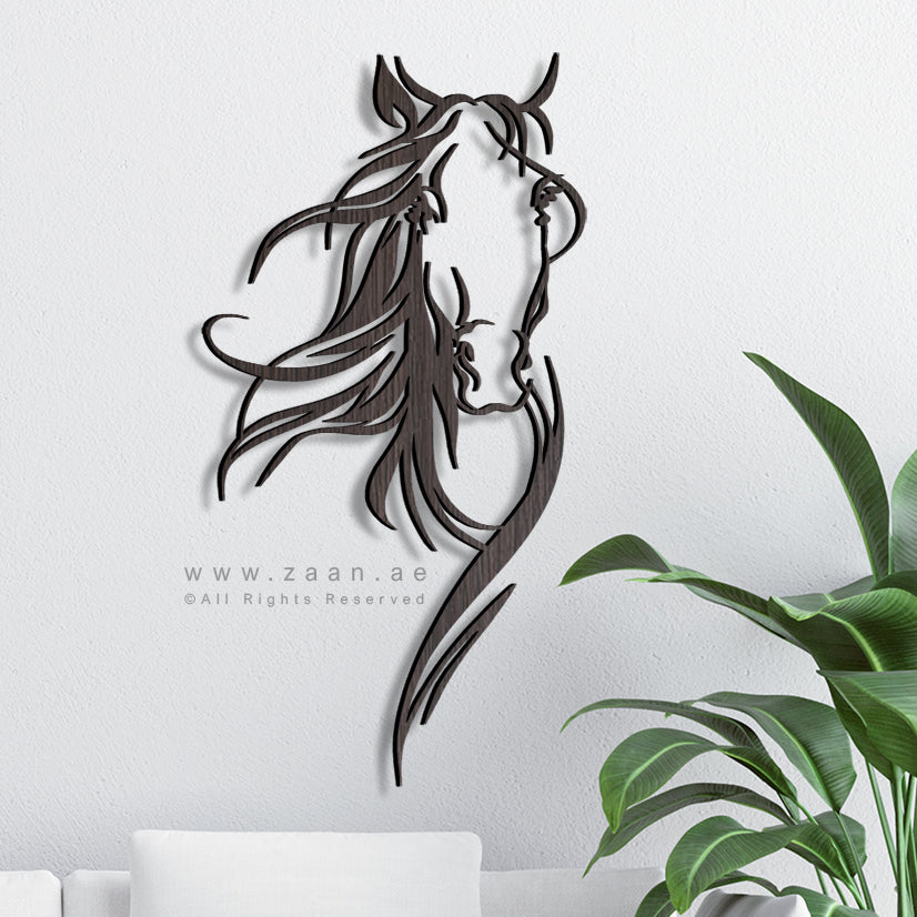 Horse Wall Art لوحة الخيل - Basic ( Wood & Acrylic ) ( HZN06 )