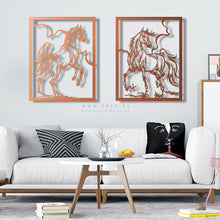 Load image into Gallery viewer, Horses Wall Art لوحة الخيول - Premium ( Metal ) ( 2pc Set ) ( HZN01 )