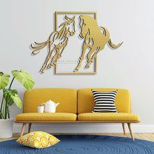 Load image into Gallery viewer, Horses Wall Art لوحة الخيول - Basic ( Wood &amp; Acrylic ) ( HZN09 )
