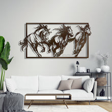 Load image into Gallery viewer, Horses Wall Art لوحة الخيول - Basic ( Wood &amp; Acrylic ) ( HZN04 )
