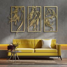 Load image into Gallery viewer, Horses Wall Art لوحة الخيول - Basic / Premium ( 3pc Set ) ( HZN02 )
