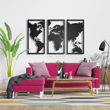 Load image into Gallery viewer, World Map Wall Art - ( 3pc Set ) ( MPZN03 )