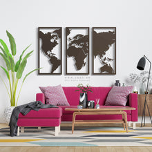 Load image into Gallery viewer, World Map Wall Art - ( 3pc Set ) ( MPZN03 )