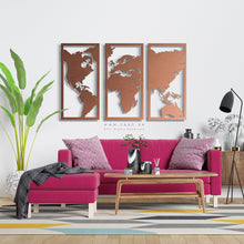 Load image into Gallery viewer, World Map Wall Art - ( 3pc Set ) ( MPZN03 )