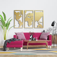 Load image into Gallery viewer, World Map Wall Art - ( 3pc Set ) ( MPZN03 )