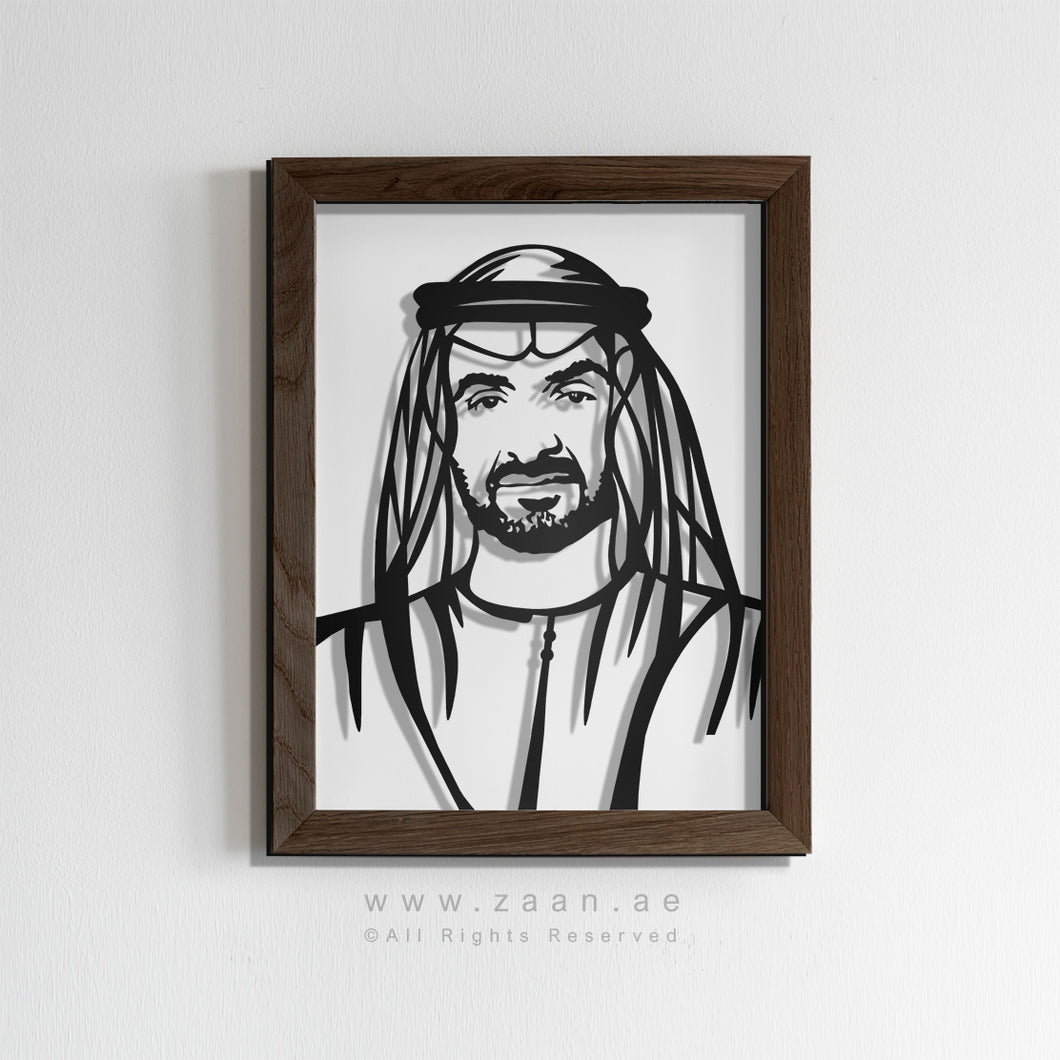 ( VIP ) Sheikh Mohammed bin Zayed الشيخ محمد بن زايد - Premium ( Metal + Beech Wood ) ( VPSZN02 )