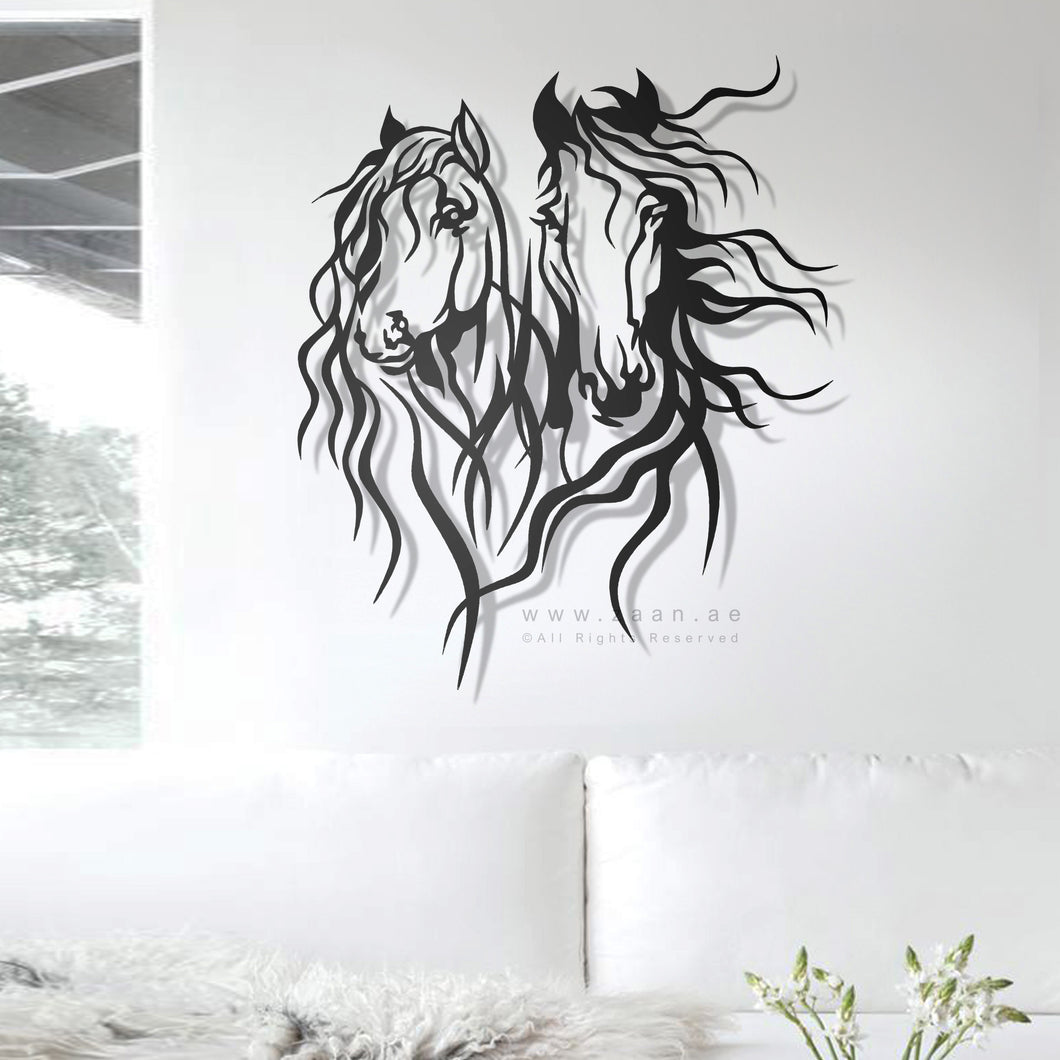 Horse Wall Art لوحة الخيل - Premium ( Metal )  ( HZN030 )