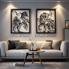 Load image into Gallery viewer, Horses Wall Art لوحة الخيول - Premium ( Metal ) ( 2pc Set ) ( HZN01 )
