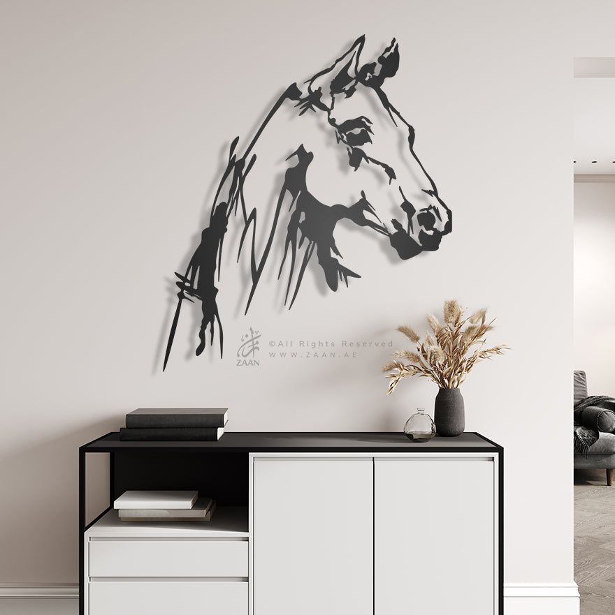 Horse Wall Art لوحة الخيل - Premium ( Metal ) ( HZN040 )