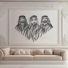 Load image into Gallery viewer, Sheikh Zayed, Sheikh Mohammed &amp; Sheikh Mohammed الشيخ زايد &amp; الشيخ محمد &amp; الشيخ محمد - Premium ( Metal ) ( New )

