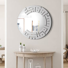 Load image into Gallery viewer, Rounded Wall Mirror مرآة حائط ادخلوها بسلام آمنين ( MRZN08 )

