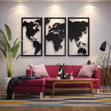 Load image into Gallery viewer, World Map Wall Art - ( 3pc Set ) ( MPZN03 )
