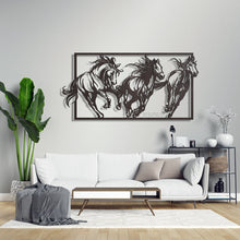 Load image into Gallery viewer, Horses Wall Art لوحة الخيول - Basic ( Wood &amp; Acrylic ) ( HZN04 )
