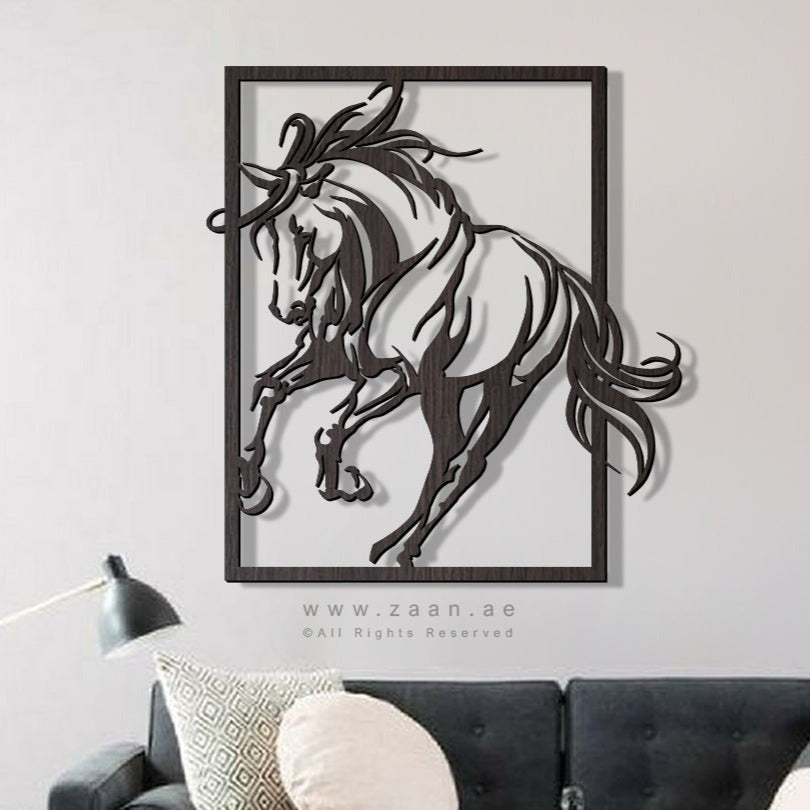 Horse Wall Art لوحة الخيل - Basic ( Wood & Acrylic )  ( HZN014 )