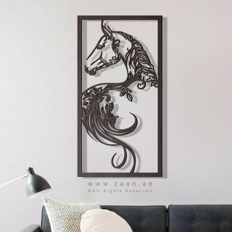 Horse Wall Art لوحة الخيل - Basic ( Wood & Acrylic ) ( HZN016 )