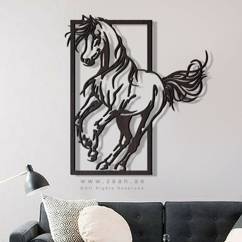 Horse Wall Art لوحة الخيل - Basic ( Wood & Acrylic ) ( HZN26 )