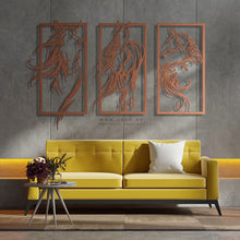 Load image into Gallery viewer, Horses Wall Art لوحة الخيول - Basic / Premium ( 3pc Set ) ( HZN02 )
