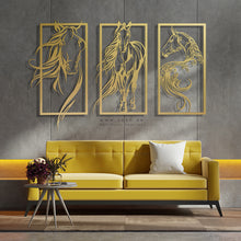 Load image into Gallery viewer, Horses Wall Art لوحة الخيول - Basic / Premium ( 3pc Set ) ( HZN02 )
