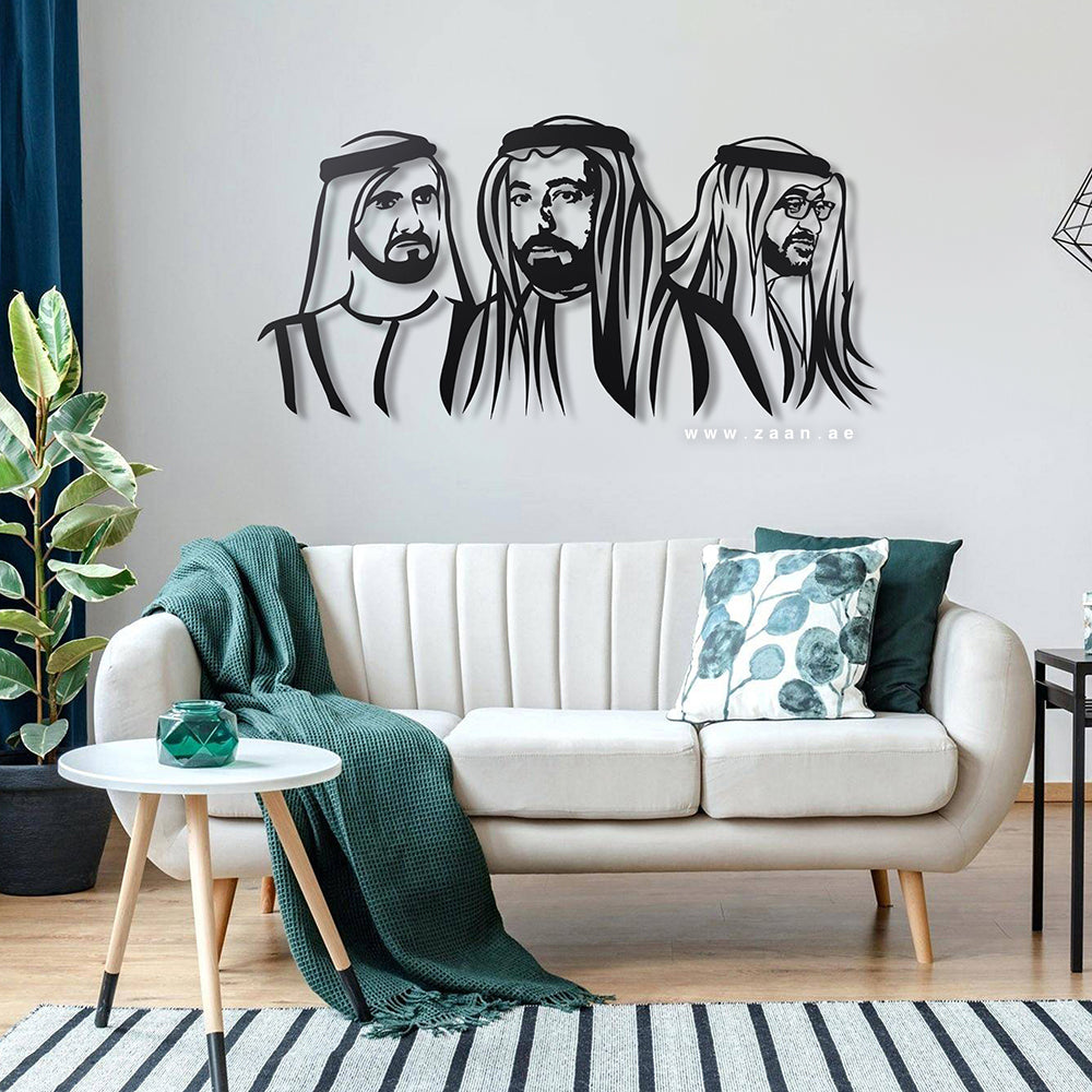 Sheikh Sultan, Sheikh Mohammed bin Zayed & Sheikh Mohammed bin Rashid الشيخ سلطان & الشيخ محمد بن زايد & الشيخ محمد بن راشد - Premium ( Metal )