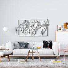 Load image into Gallery viewer, Horses Wall Art لوحة الخيول - Basic ( Wood &amp; Acrylic ) ( HZN04 )
