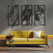 Load image into Gallery viewer, Horses Wall Art لوحة الخيول - Basic / Premium ( 3pc Set ) ( HZN02 )
