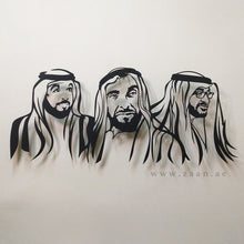 Load image into Gallery viewer, Sheikh Zayed, Sheikh Khalifa &amp; Sheikh Mohammed الشيخ زايد &amp; الشيخ خليفة &amp; الشيخ محمد - Premium ( Metal )
