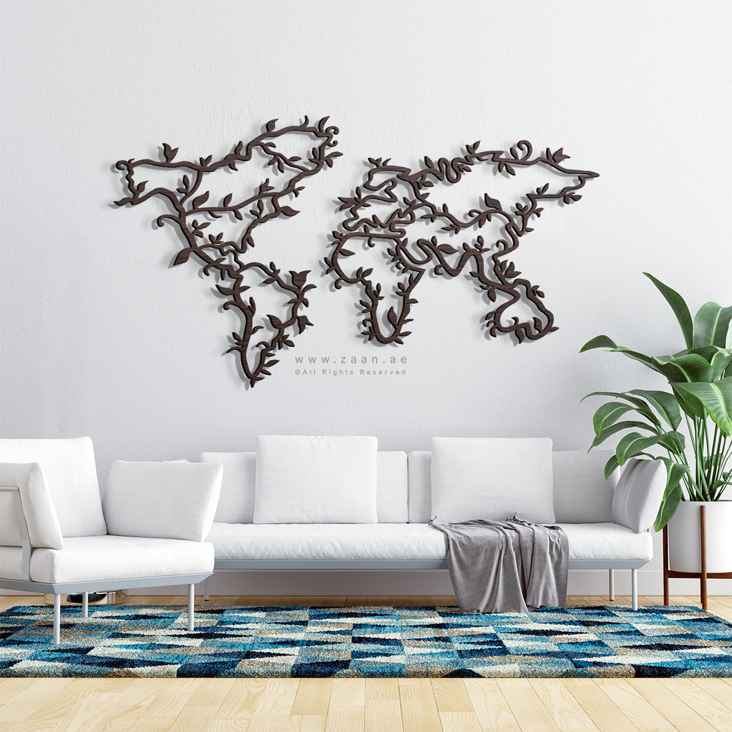 World Map Wall Art - Basic / Premium ( MPZN01 )